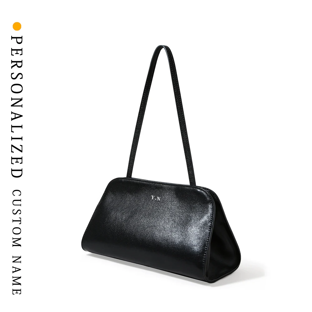 

2025 High-quality women's bag new veget able-tanned cowhide clutch simple crossbody bag support personalized free gold stamping