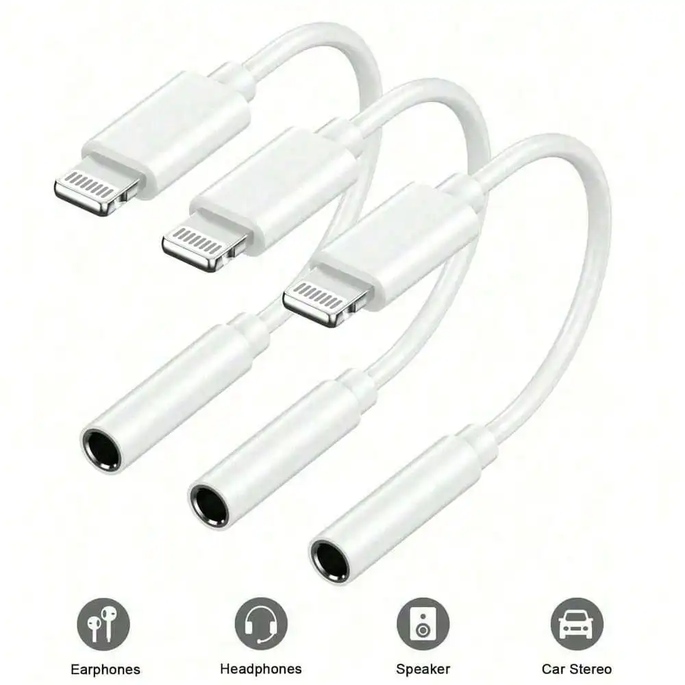 

1pc 3.5mm Audio Jack Adapter Cable Dongle Compatible With IPhone 14 Series, IPhone 13/12/11/XS/XR/8/7/6, IPad Compatible Headphone Jack Adapter Converter