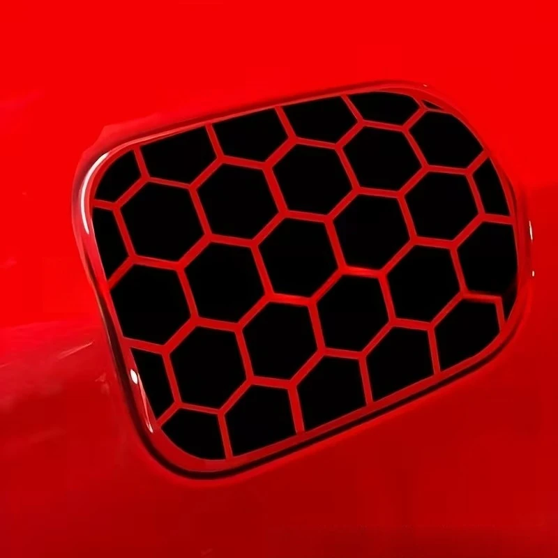 1PC Honeycomb Hexagon Car Fuel Cap Sticker - Waterproof UV-Resistant Vinyl Decal for Window Side Window Gas Tank Decor