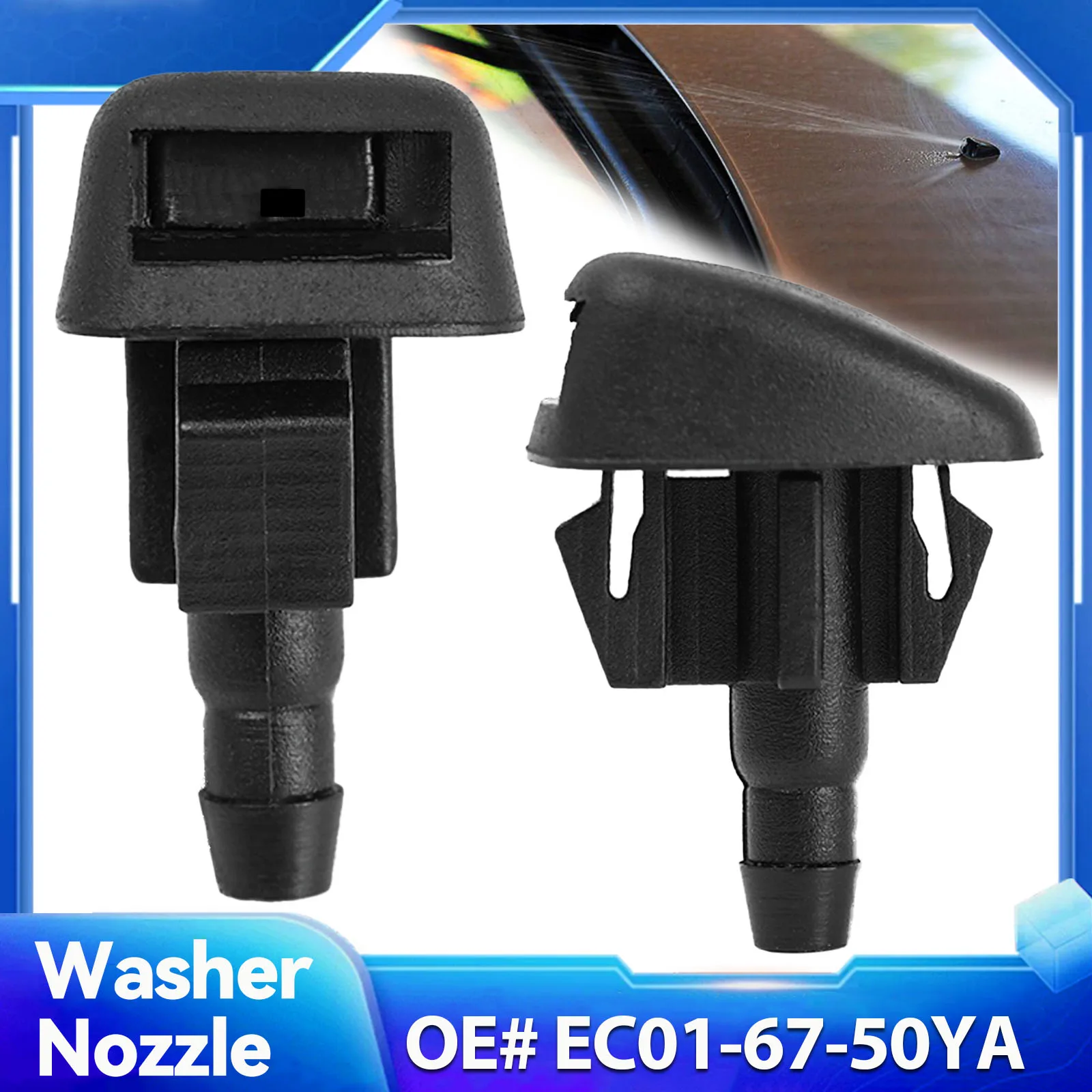 Erick\'s Wiper 2Pcs Front Windshield Wiper Washer Jet Nozzle For Mazda 3 BL 2008 - 2013 OE# L206-67-510