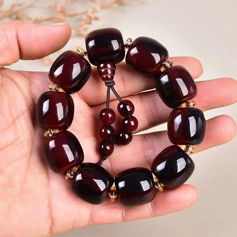 blood ox Buddhist bead bracelet, resin imitation ox craft, Tibetan yak horn, new Chinese style, handheld or car da