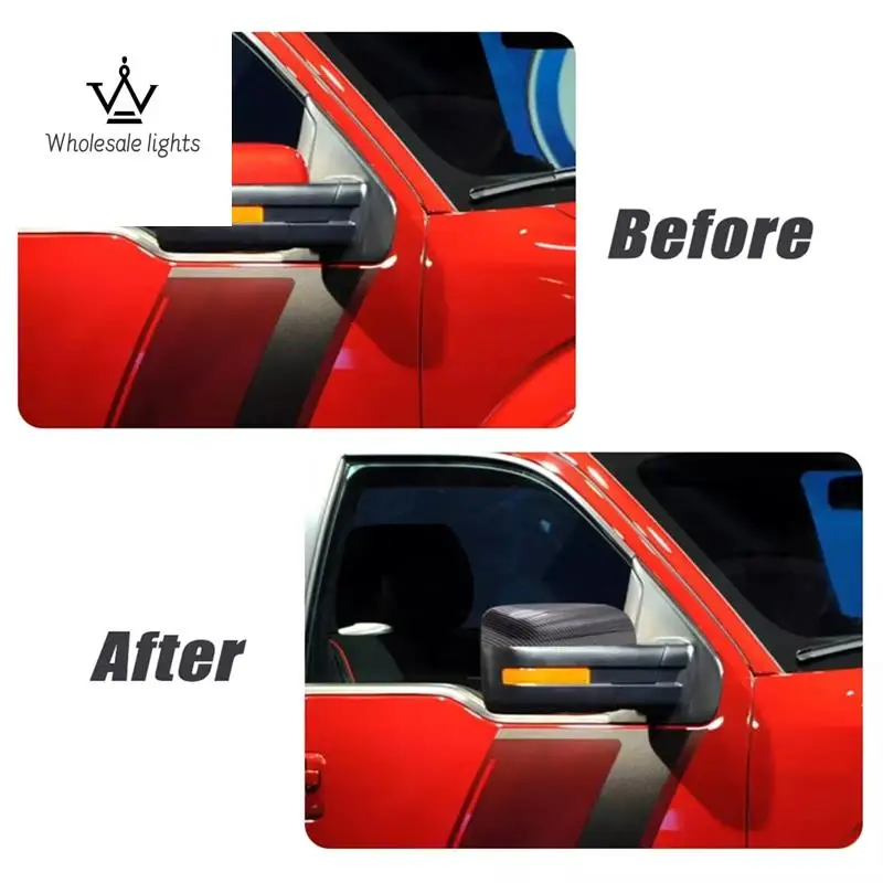 

Car Side Mirror Cover Door Wing Cap Rearview Mirrors Cover For Ford F-150 2009-2014