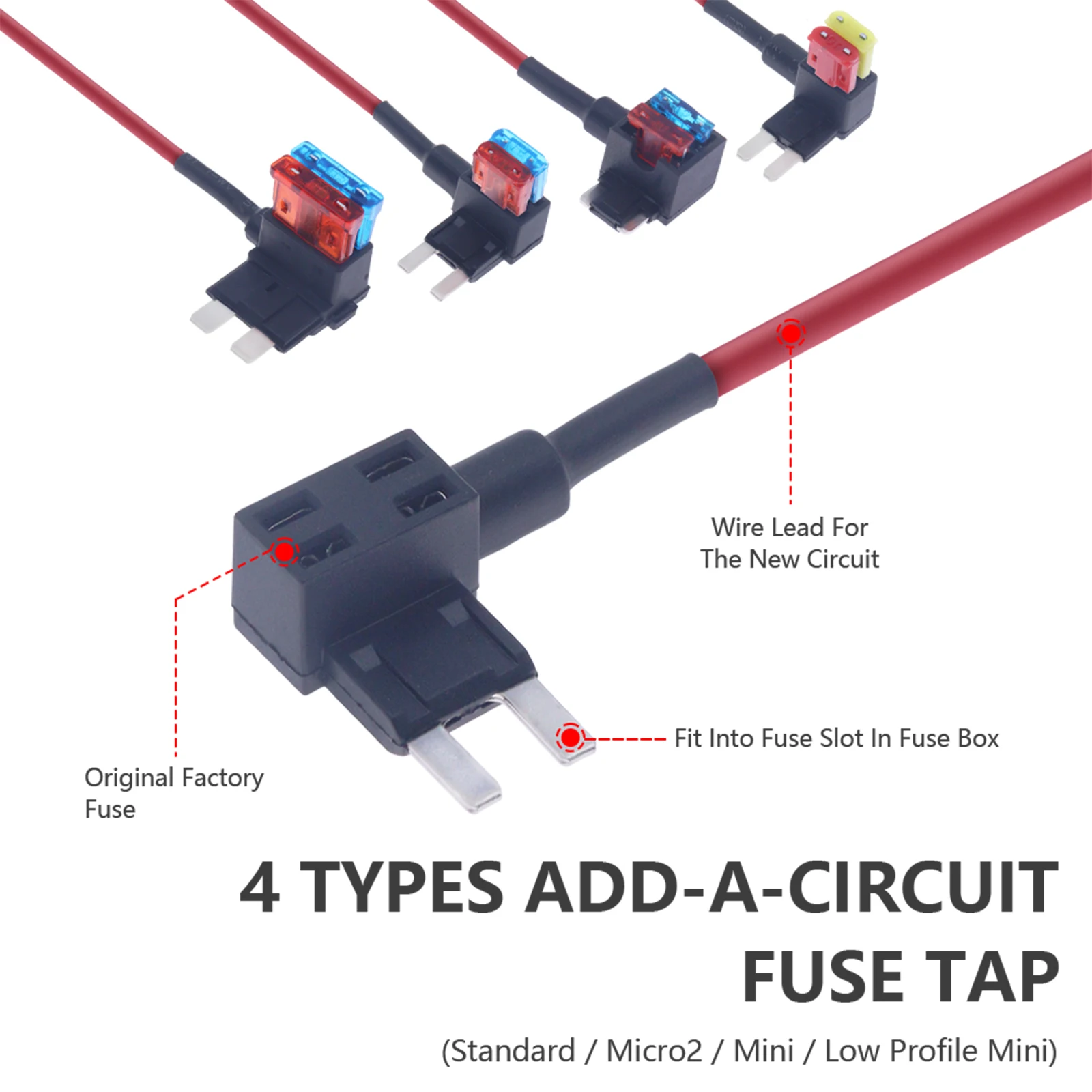 16PCS 12V Fuse Taps Low Profile Mini Micro2 Fuse Holder Automotive Car Add a Circuit Fuses Kit ATO ATC ATM APM Fuses Adapter