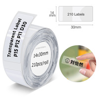 P15 D30 White/Transparent Label Tape Paper Self Adhesive Sticker Compatible for Marklife P15 P12 P11 Labeler D30 Label Maker