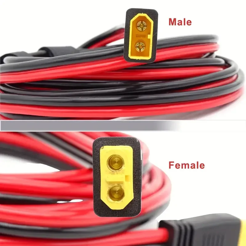 JMUYTOP 3M/9.8ft/118in XT60 Male To Female Extension solar panel cable 4mm2 12AWG For LifePO4 EF ECOFLOW/anker Power Station