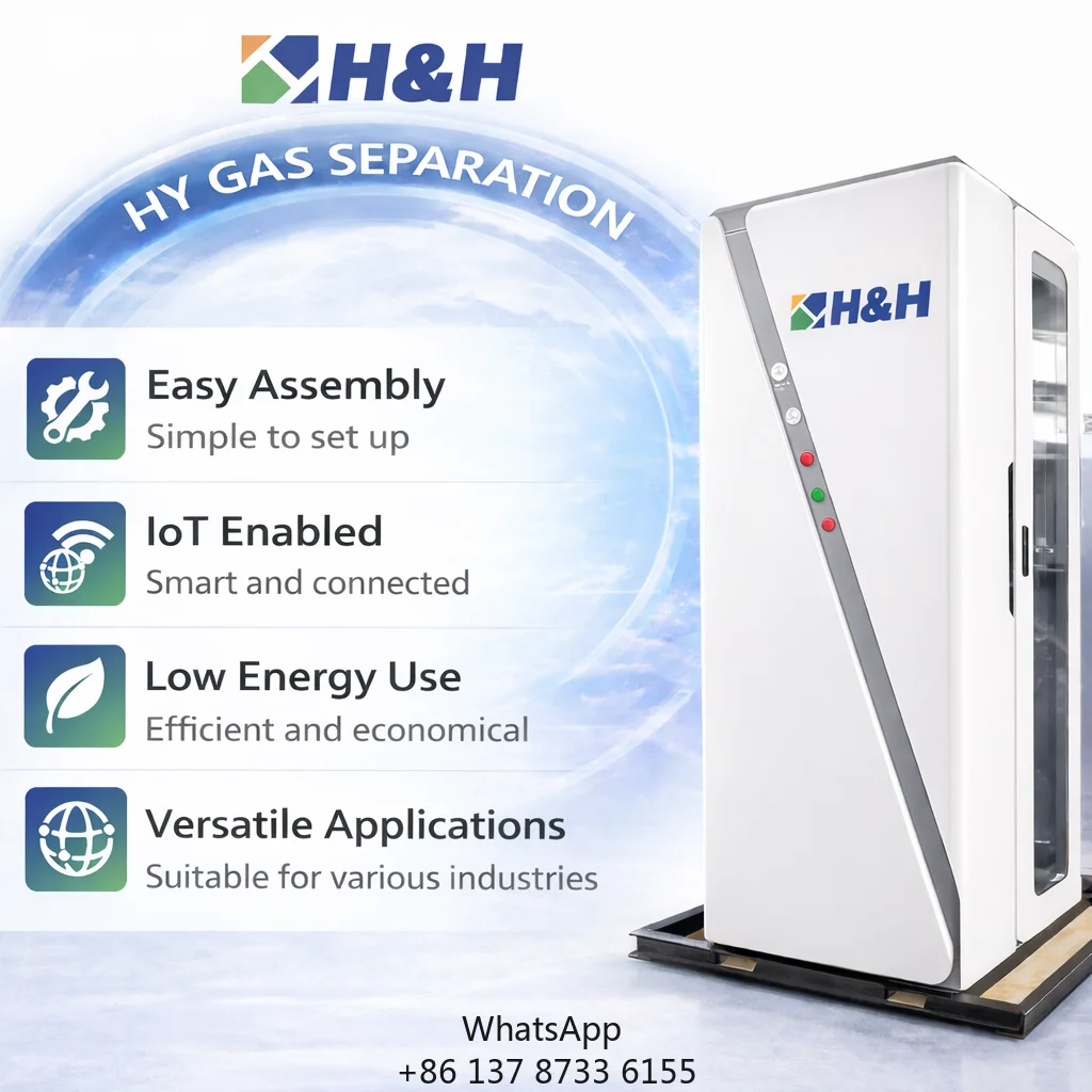 HY-GAS Nitrogen Generator With PLC Engine & Gearbox 1000L/h Capacity Air Compressor For Glove Box Application
