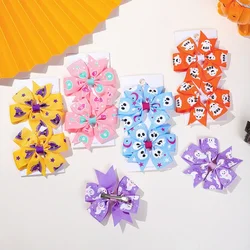 3.14 pollici Halloween Pumpkin Ghost Candy Hair Bow Clips accessori per capelli di Halloween per bambini ragazze forcine per bambini copricapo