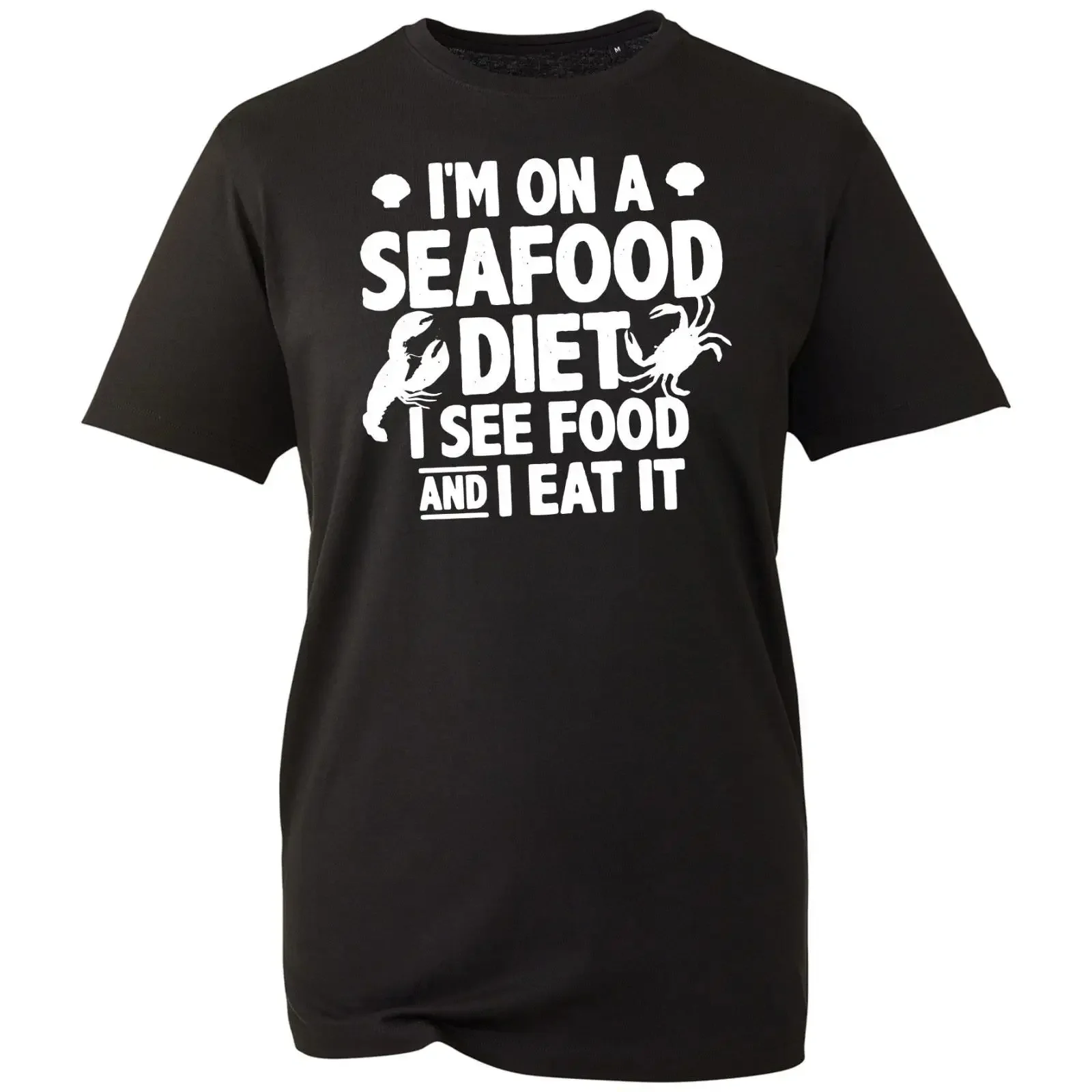 T Shirt I'm On A Seafood Diät lustig Feinschmecker Witz Oberteil Herren Geschenk vintage Washed Top For Everyday Wear graphic