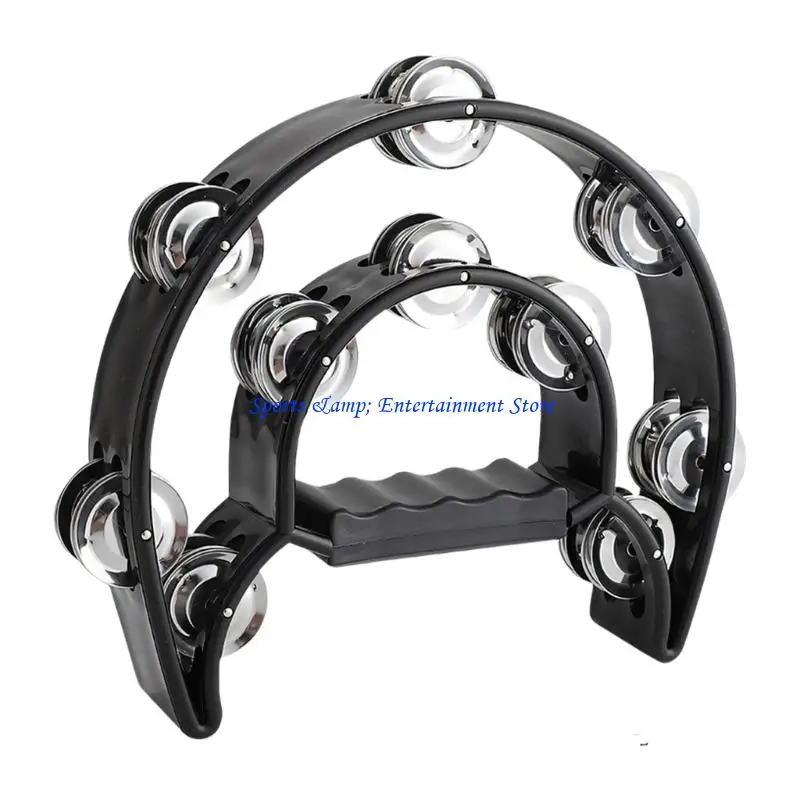 G7NF Colorful Tambourine Hand Drum with Clear Sound Stainless Steel Bells and ABS Body Small Handbell Suitable for All Ages