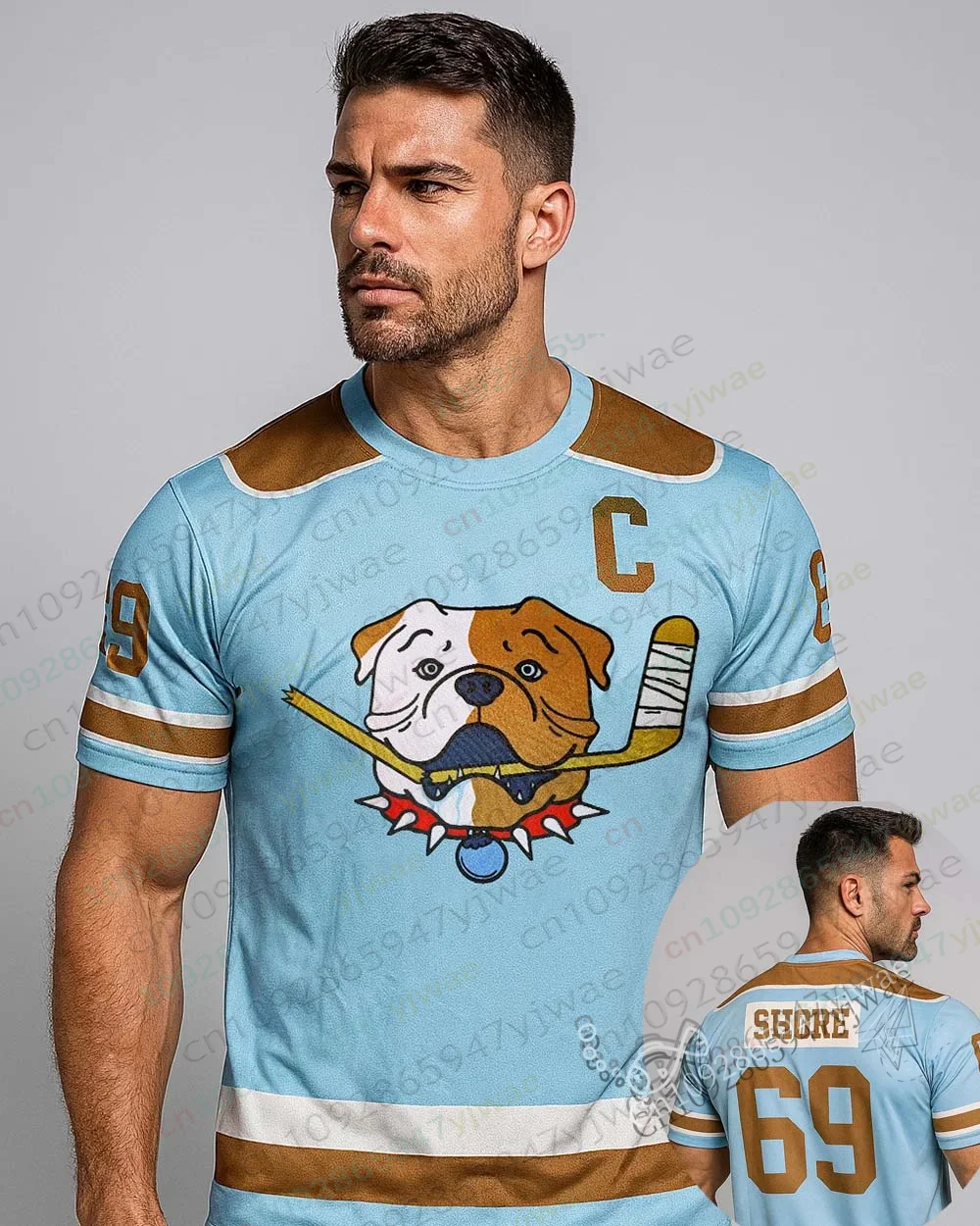 American TV Series Shoresy Shore No.69 Blueberry Bulldogs Hockey Jersey Quick Drying Sportswear Summer Adult Kid's T-shirt