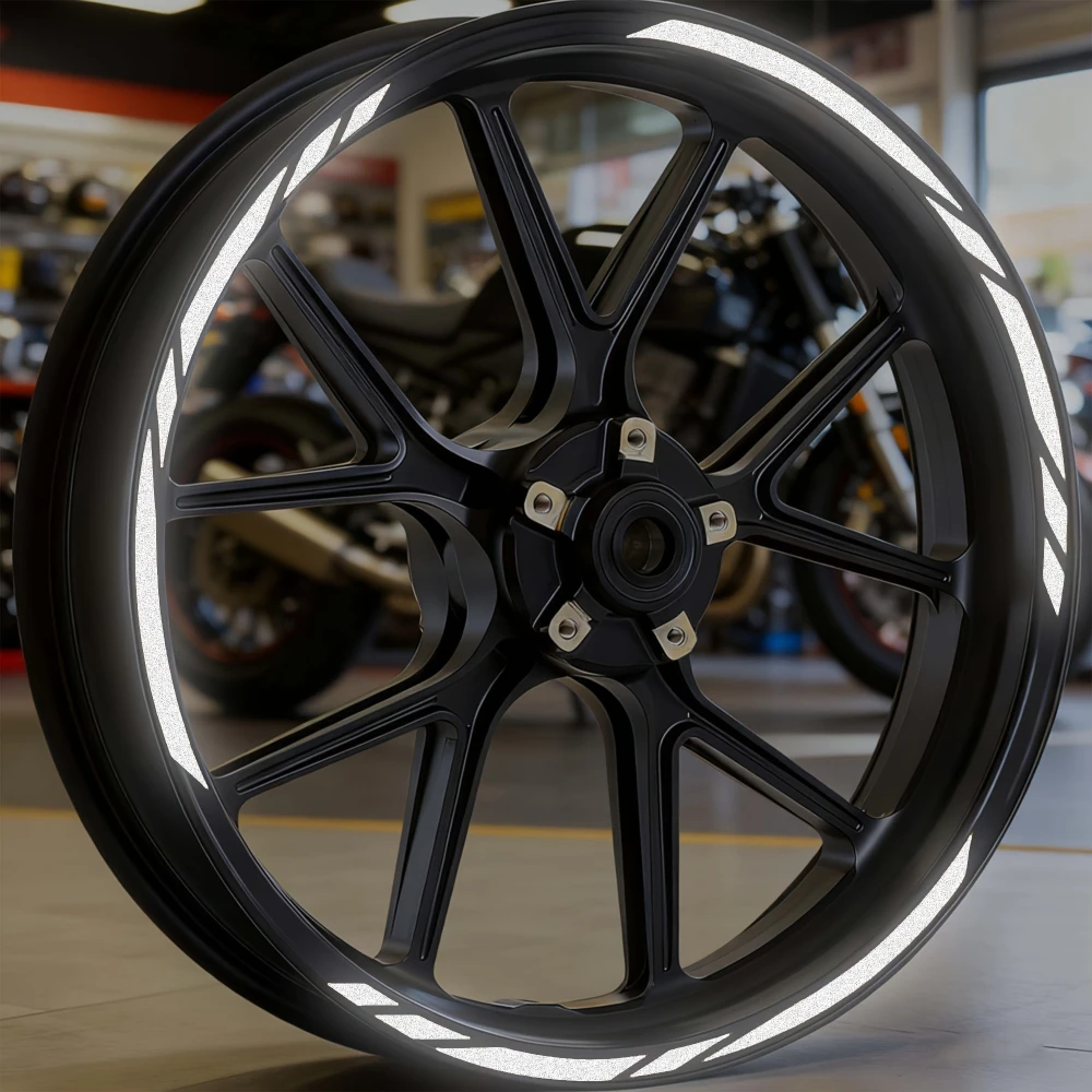 16PCS/1Set Racing Stripes 15-19 Inch Motorcycle Wheel Stickers Waterproof Rim Vinyl Decals Modified Scooter Decoration