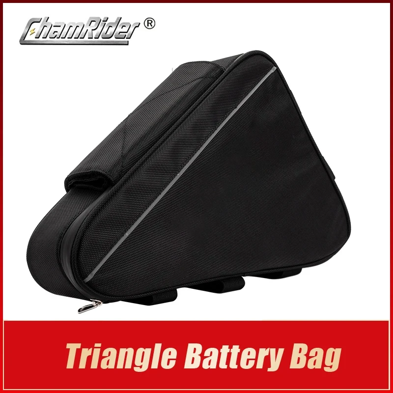 Electric Bicycle Triangle Battery Bag, Black Frame Triangle Bags, 36V, 48V, 60V, 72V, Max Load 126 Cells