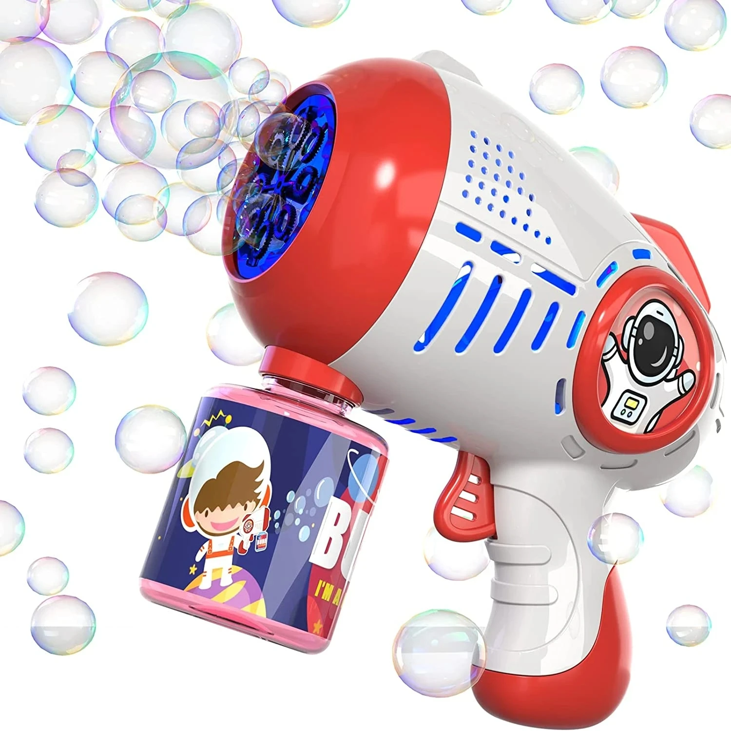 Bazooka Bubble Machine LED Light Electric Astronaut Bubble Gun Toys Outdoor Wedding Party Supplies Toys Children's Birthday Gift