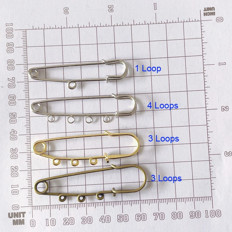 10pc Pack 1 3 4 Loops Vintage Safety Pins DIY Sewing Tools Accessory Needles Large Safety Pin Brooch Clothes Apparel Accessories