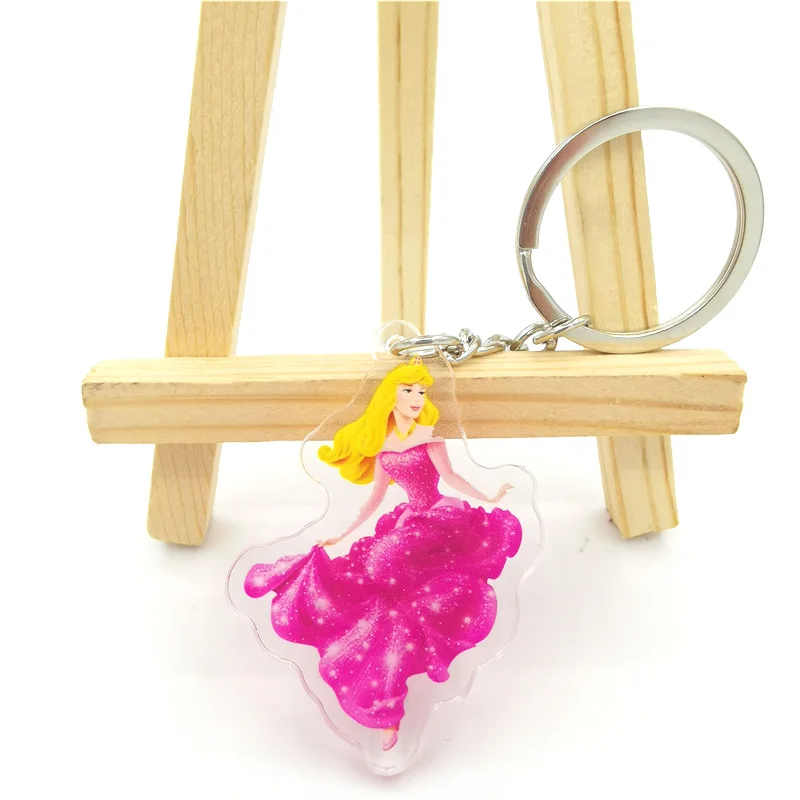 Disney Princess Lovely key chain animal key chain women\'s bag pendant acrylic key chain Charm Key Chain Jewelry Gift