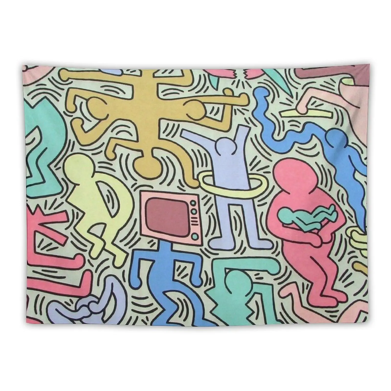 New Haring Full Color Tapestry Tapestries Wall Hanging Wall Mural Wall Hanging