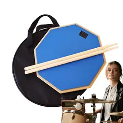 Drum Practice Pad Kit 12 Inches Drumming Pad Portable Drum Bag Set With Drum Sticks Nonslip Drumming Pad Silent Shock-Absorbing