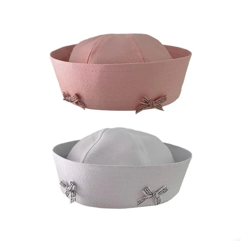 270D 船員船ボートキャプテン素敵な船乗り帽子大人の海軍マリン帽子小さなちょう結びの装飾ハロウィンパーティーコスプレ衣装