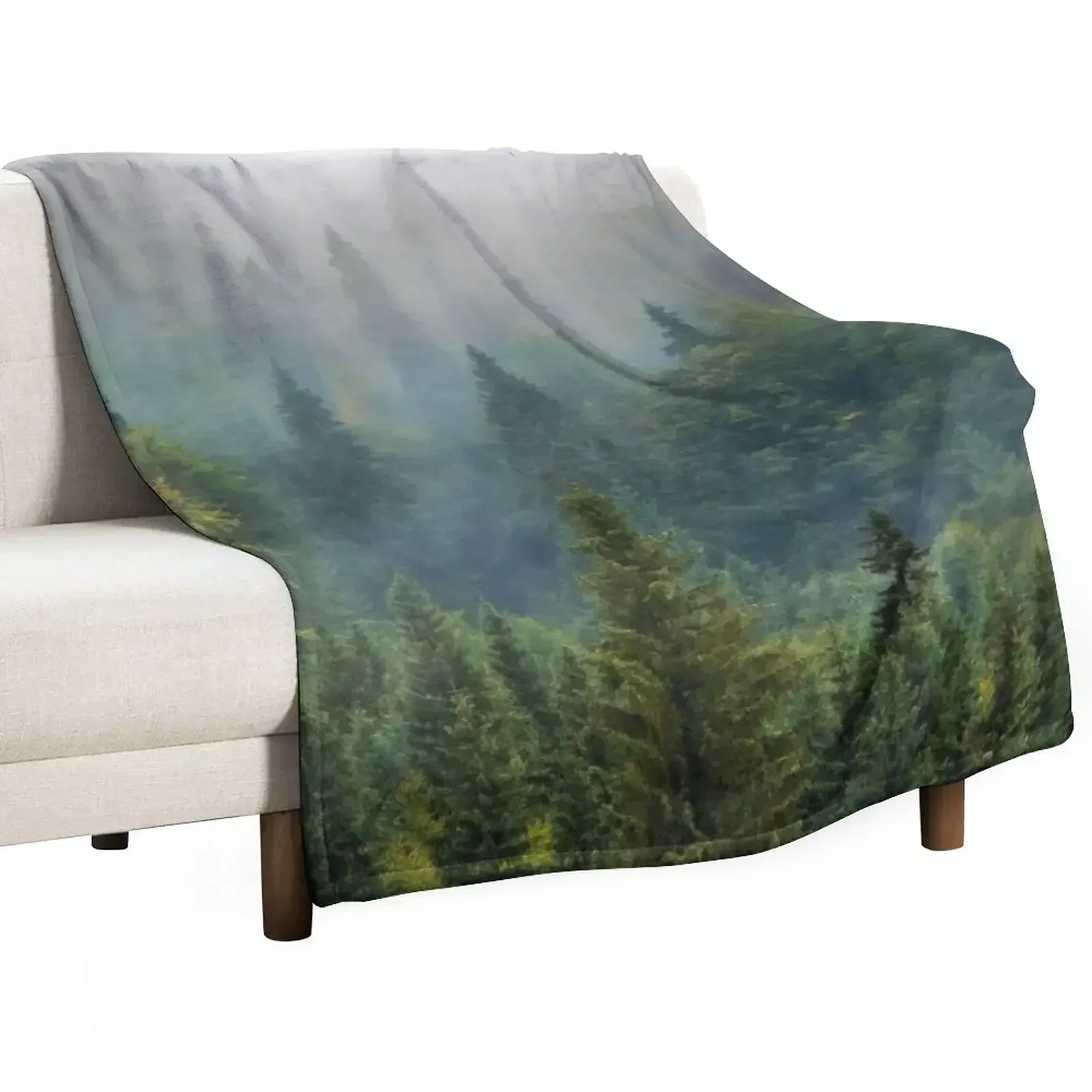 Misty Forest Beauty Throw Blanket Heavy Travel Blankets