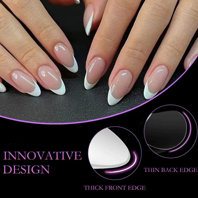 120 قطعة معجون كامل مدبب مسبقًا أطراف أظافر اضغط على وصلات أظافر وهمية طبيعية لا أثر لسرير أظافر صغير 12 مقاسًا في صندوق