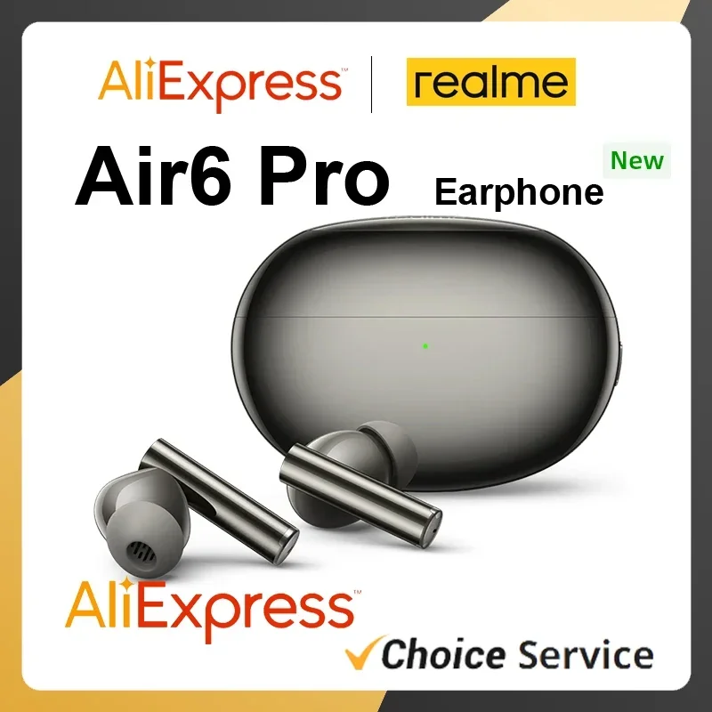 

Realme Buds Air6 Pro In Ear Earphones 50dB Active Noise Cancelling Headset Wireless Bluetooth 5.3 HiFi Stereo Music Headphones