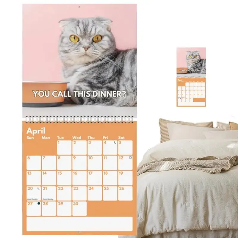 Funny Cat Calendar 2025 11x11 Inch 2025 Cat Calendar Upset Cats Wall Calendar 2025 Monthly Calendar Planner For Teens Adults