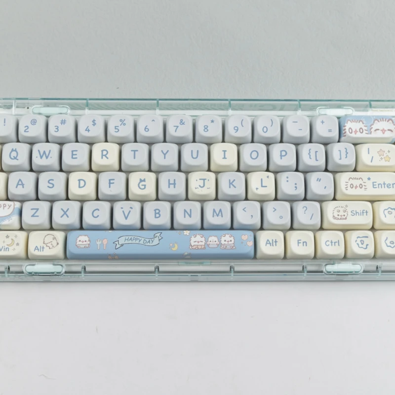 144 Keys Meow MOA Height Key Cap MAC Cute Meow Square Thermal Sublimation Mechanical Keyboard Keycaps Keyboard Accessories