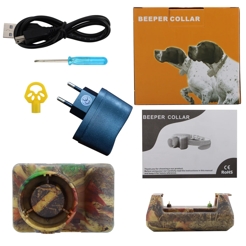 Rechargeable Hunting Dog Beeper Collars Waterproof Dog Training Collar Built-in Beeper Sound Pet Electric Collar Beep Clicker