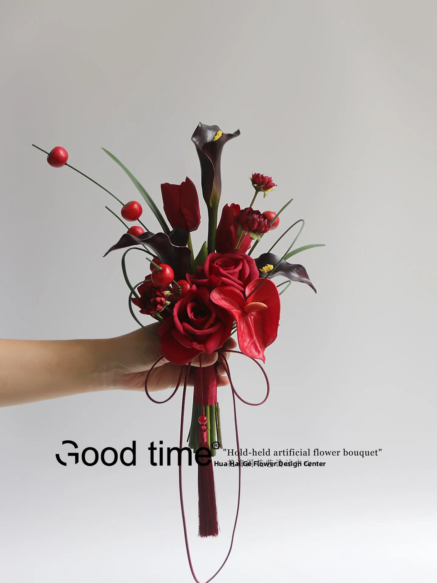 

Новый китайский искусственный букет из красных роз и лилий для свадебной фотосъемки, церемоний и цветочных композиций