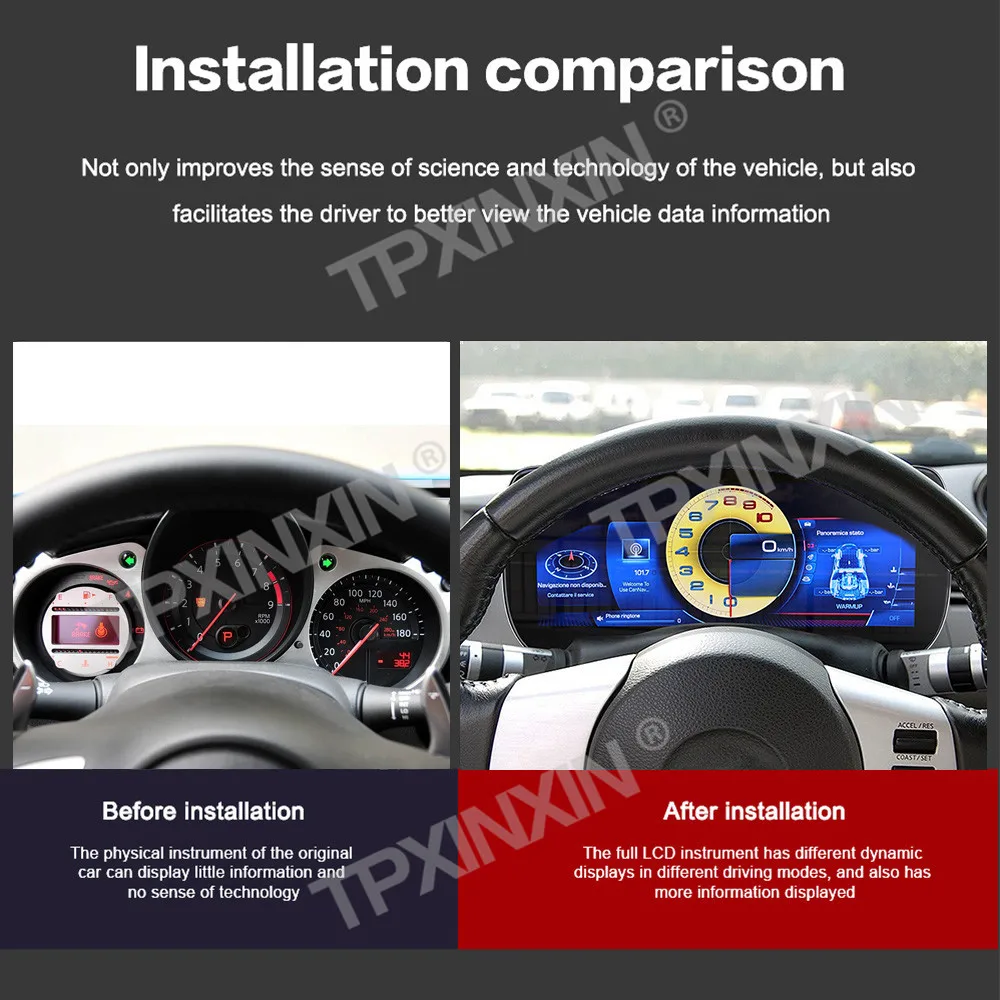 Digital LCD Cluster For Nissan 350Z 370Z 2002~2008 Car Dashboard Panel Digital Virtual Instrument Cluste No programming required