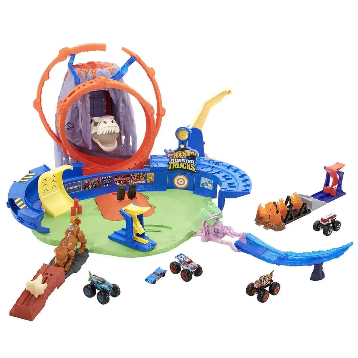 Игровой Набор Hot Wheels монстр-трауэр, приключения вулканической зоны, GYL14, Набор для игры Mega, Быстрая и бесплатная доставка