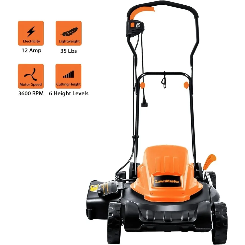 Electric Lawn Mower 12AMP 19-Inch