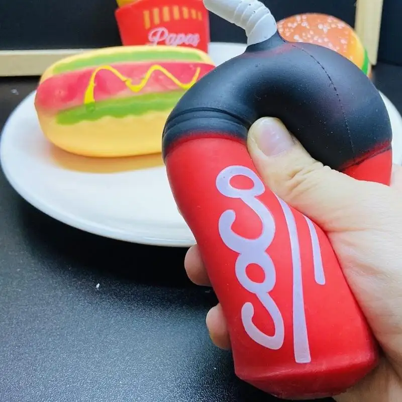 1/5Pcs Release Decompression Squeezing Simulation Coke Hamburgers Slow Rebound Toy TPR Stress Relief Toys Birthday Gift