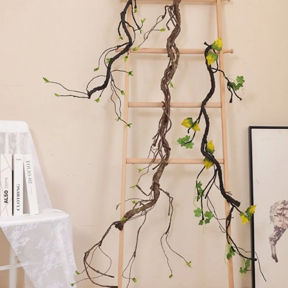 Guirlande murale en rotin artificiel, feuilles de vigne DIY, fausses plantes, forme de couronne, branche décorative artificielle pour la décoration intérieure