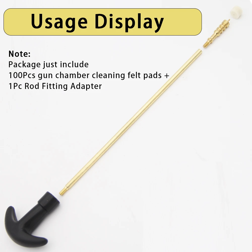100 قطعة منصات ورأى تنظيف غرفة البندقية مع 1 محول تركيب قضيب ل.17/.22/.38/.30 كريات التنظيف المحددة من عيار Cal