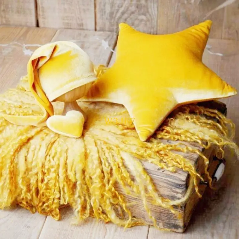 W3JF رائعتين وسادة تصوير للأطفال حديثي الولادة على شكل نجمة مع مجموعة على شكل قلب #2