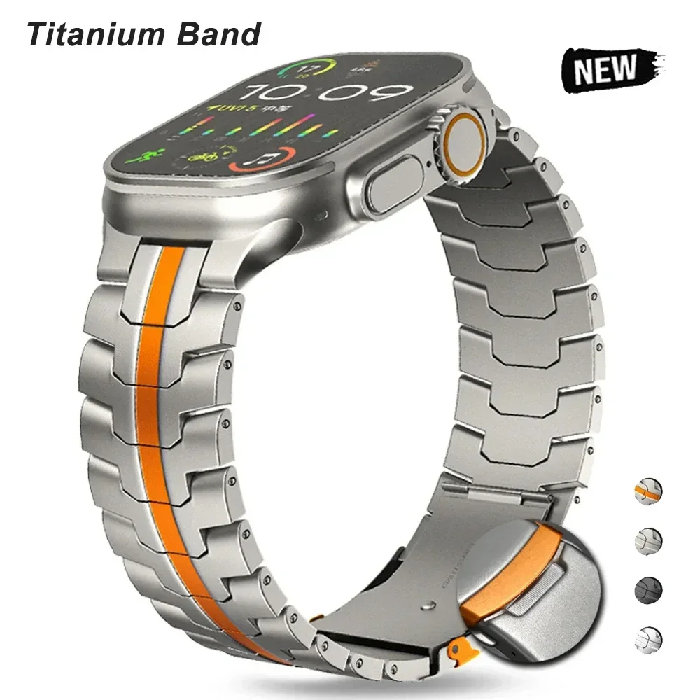 Titanium Metalen Band Voor Apple Watch Ultra2 49Mm 9 8 7 45Mm 44Mm Smartwatch Polsband Voor Iwatch 6 5 4 Se 38Mm 42Mm Armband