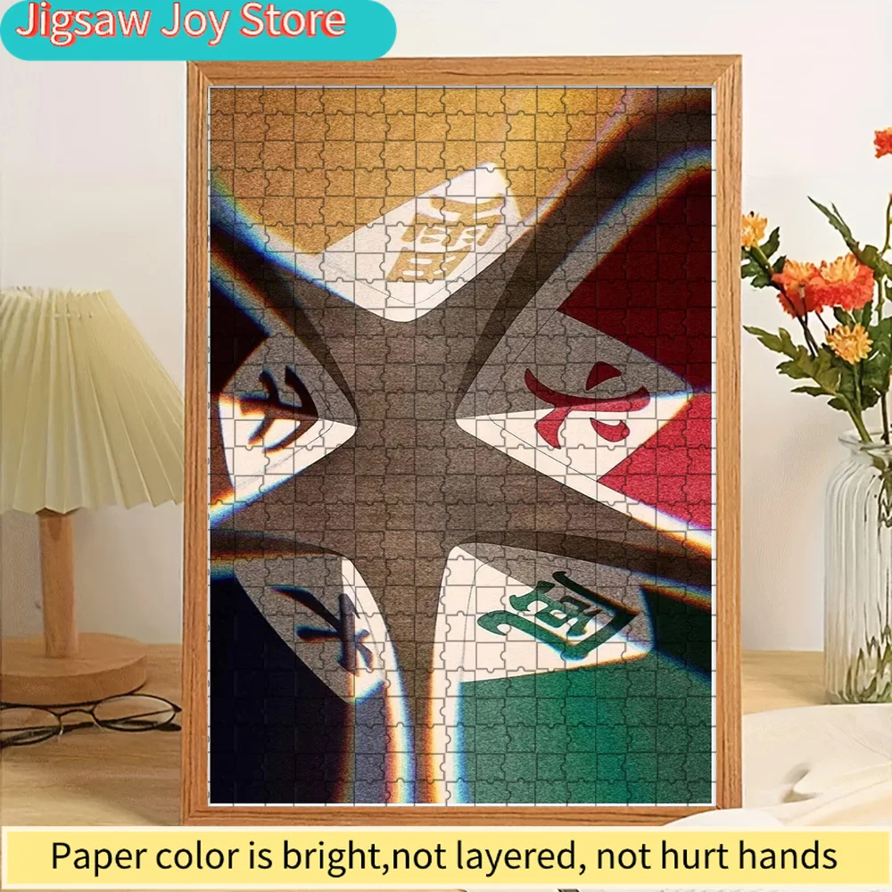 

Anime Naruto Five Great Nations Symbols Retro Glitch Scene Paper Puzzle, Premium High Definition Vivid Print, Smooth Burr-Free I