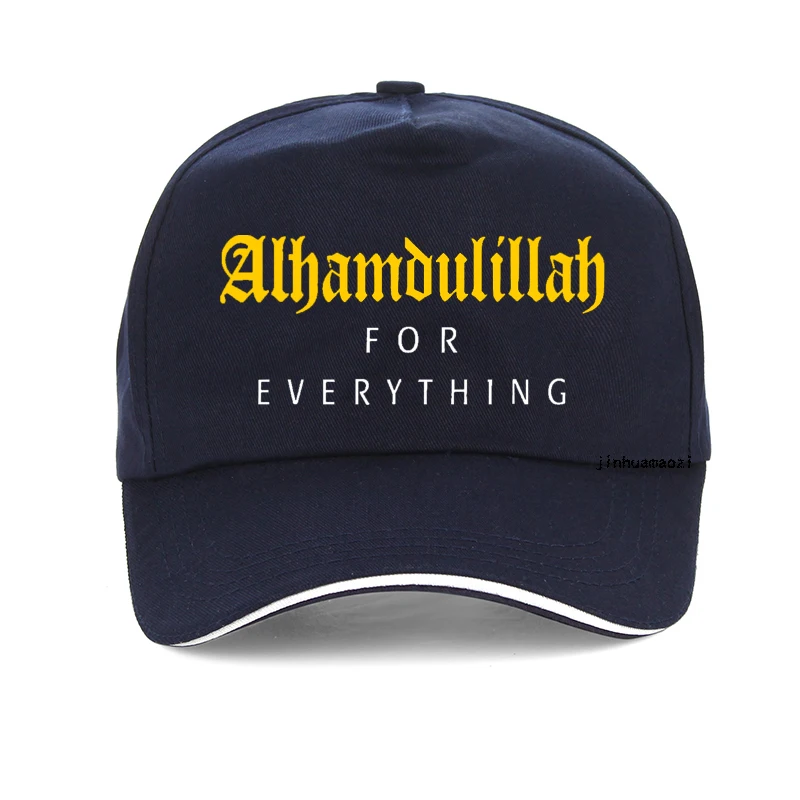 Islamic Shirt For Muslim Men Alhamdulillah For Everything men golf hat Funny Cotton Adjustable Printing Baseball cap bone