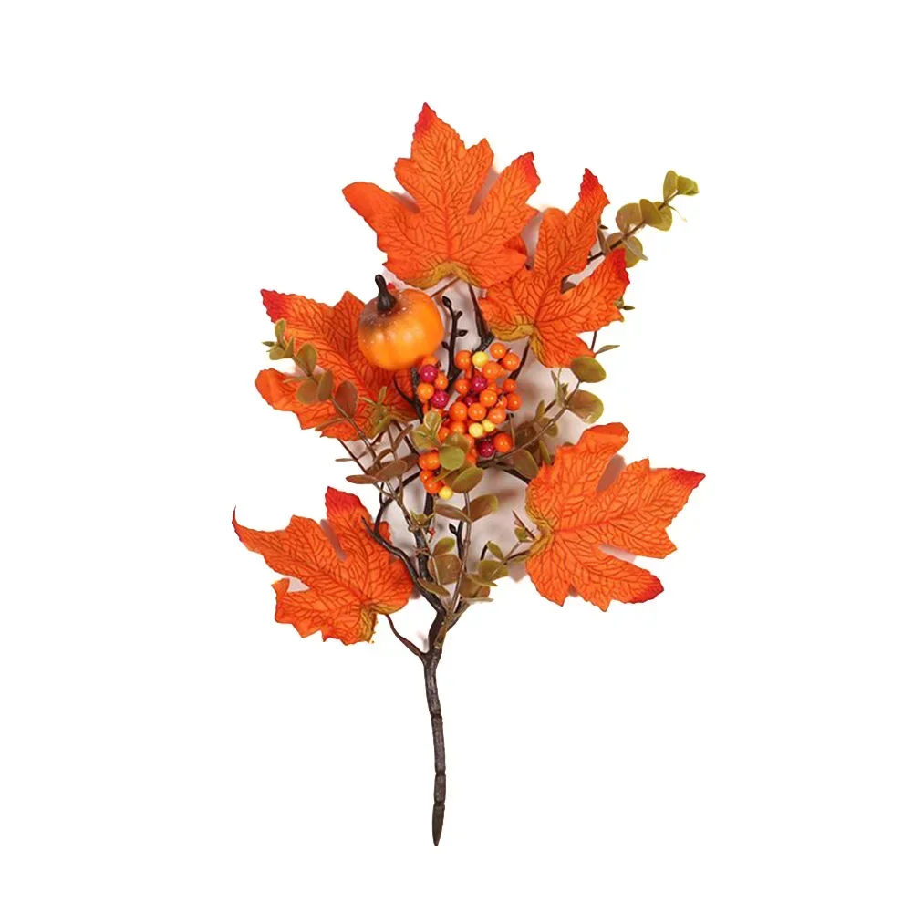 

34cm Artificial Maple Leaves Branch Foam Artificial Fake Maple Leaves Stems Plants For Halloween Decoration Indoor Decor 2025