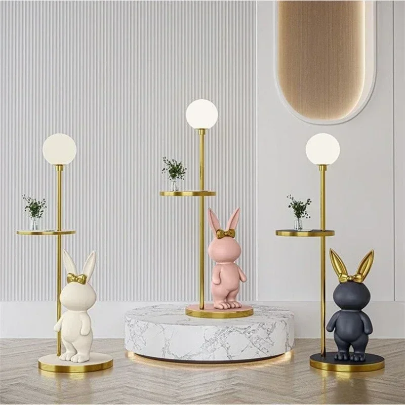 

Pink Rabbit Decorative Desk Lamp Bedroom Bedside Lamp Girl's Desk Atmosphere, Night Light Including Bulb