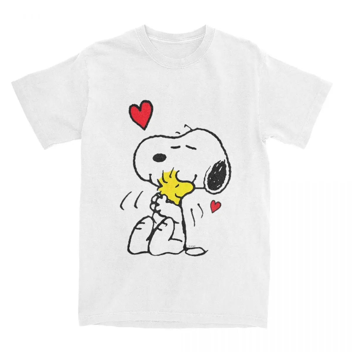 Men's Peanuts Valentine Snoopy Woodstock Lots Of Love T Shirts 100% Cotton Clothing Funny Short Sleeve Crew Neck Tee Shirt