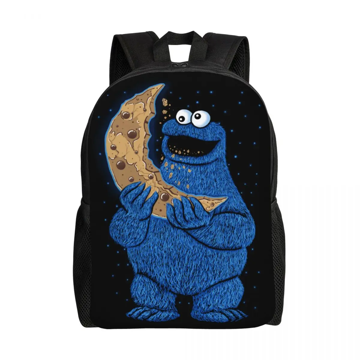 Custom Cookie Moon Backpack for Women Men School College Students Bookbag Fits 15 Inch Laptop Bags