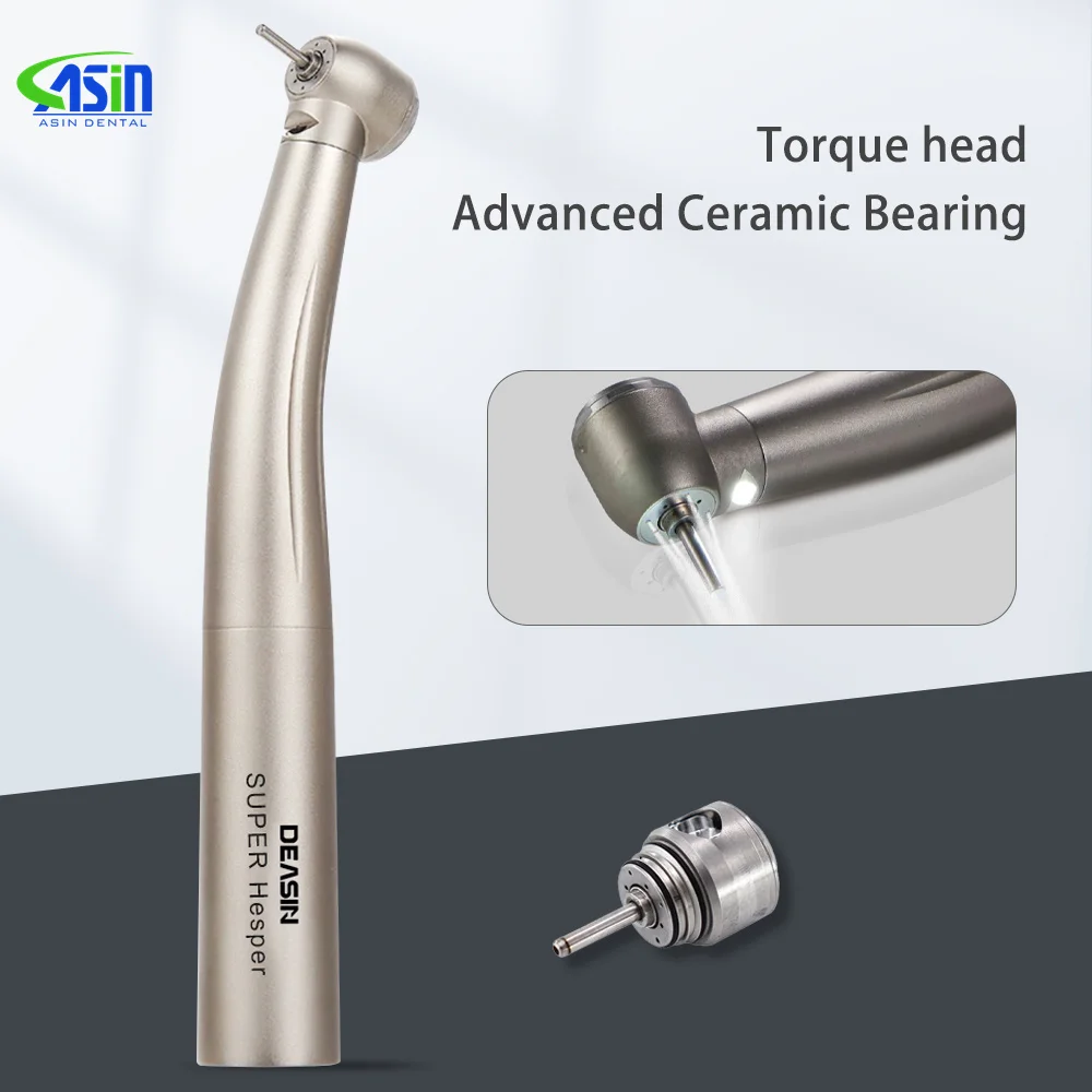 LED Dental Torque Head Optical Fiber Air Turbine high Speed handpiece dentistry Material Tools for Kavo Quick Coupler DEASIN