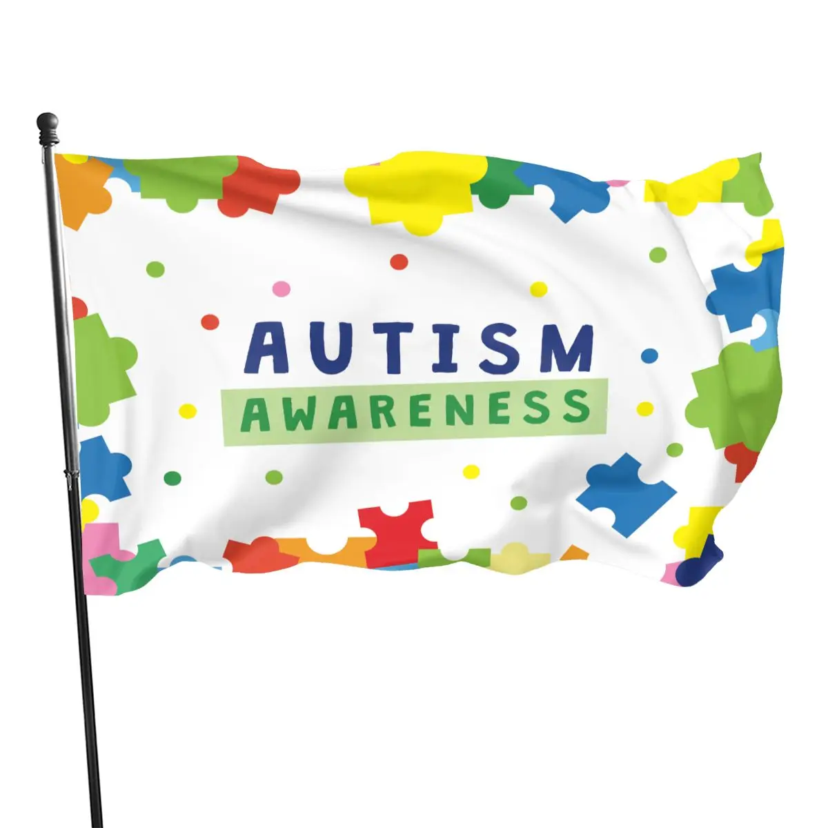 Autism Flag Puzzle Love Autism Awareness for Garden World Autism Awareness Day Indoor and Outdoor Decoration for Women Men Gifts