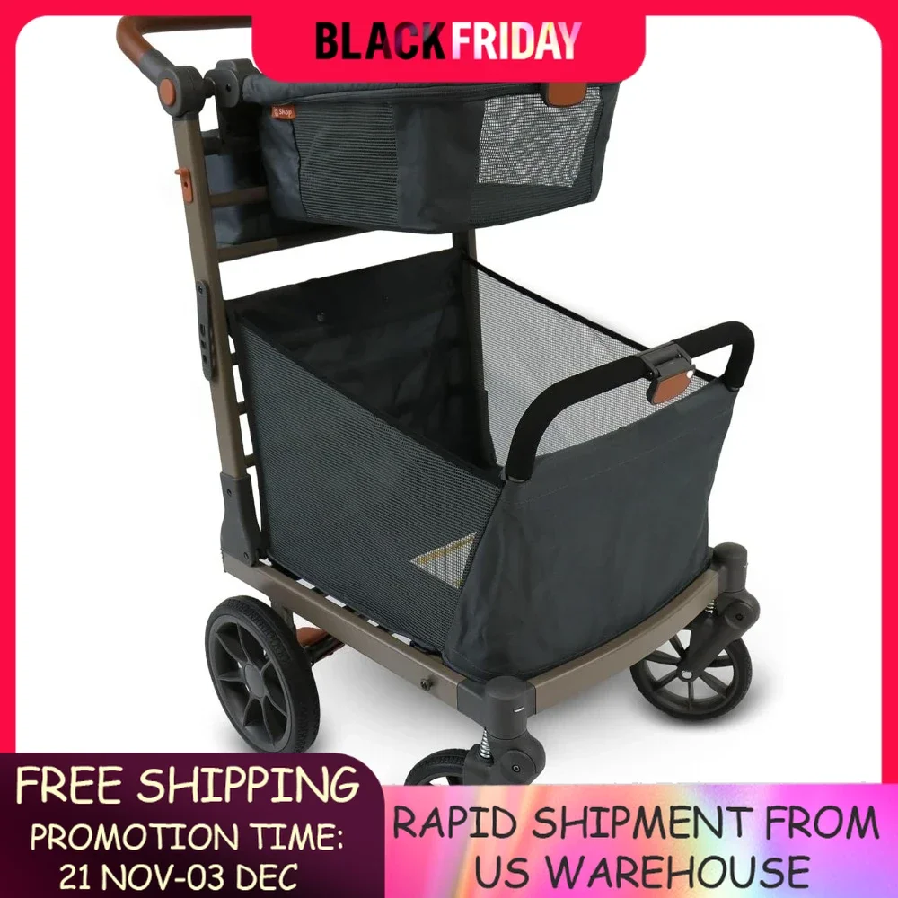 Shopping Cart Foldable, Portable & Lightweight Folding Utility Carts with Easy to Maneuver Wheels, Storage Baskets Shopping Cart