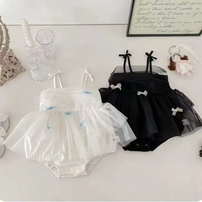 Girls Princess Dress Mesh Jumpsuit Baby Summer Jumpsuit Thin Baby Suspender Bag Fart Gauze Skirt Girls Fashion Trend
