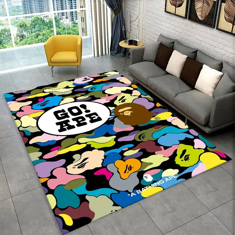 Fashion B-BAPE Sign Non-Slip Area Rug for Living Room, Bedroom & Playroom, Soft Carpet Floor Mat Home Decor Rug  Room Gift