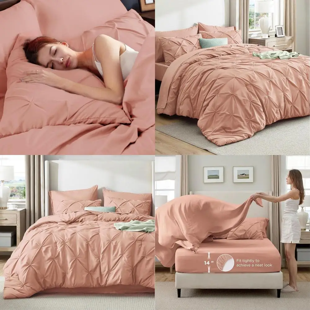 

Dusty Pink 7-Piece California King Comforter Set with Sheets, Pillowcases, and Shams
