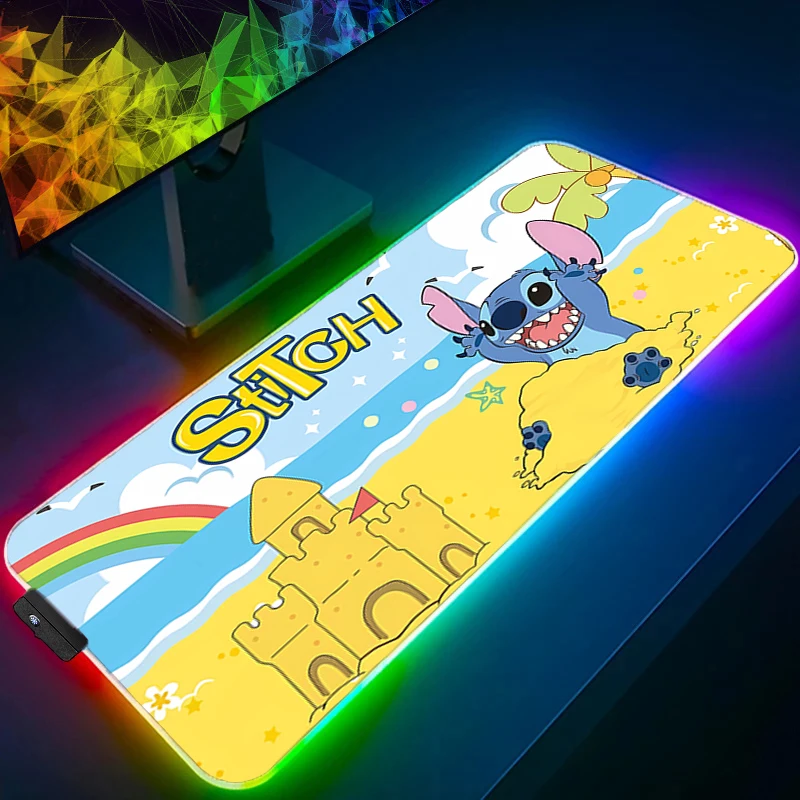 لوحة ماوس كبيرة RGB حافة كمبيوتر صغيرة بيضاء غرزة سرعة الكمبيوتر للاعبين الرياضات الإلكترونية الخلفية لوحة مفاتيح الكمبيوتر المحمول LED xxl لوحة الماوس